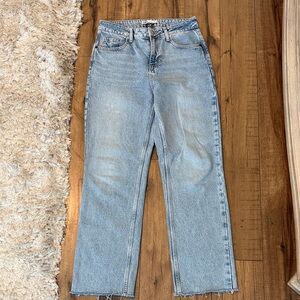 Zara Light Blue High Rise Straight Jeans